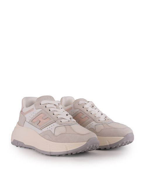 Sneakers Hi-Fi in suede e mesh Bianco Grigio Rosa HOGAN | HXW6690FK70 U4F0ZBJ